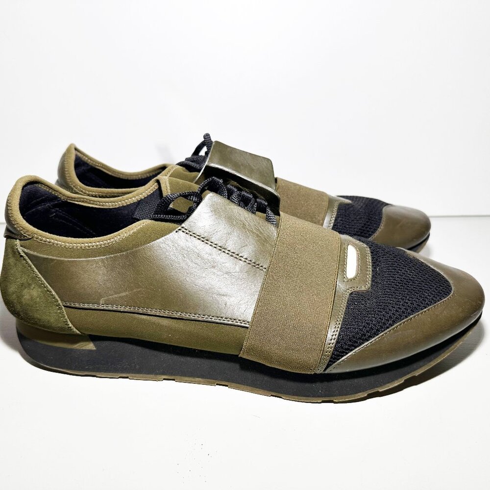 Balenciaga Race Runner Sneakers – Olive Green (Men’s)